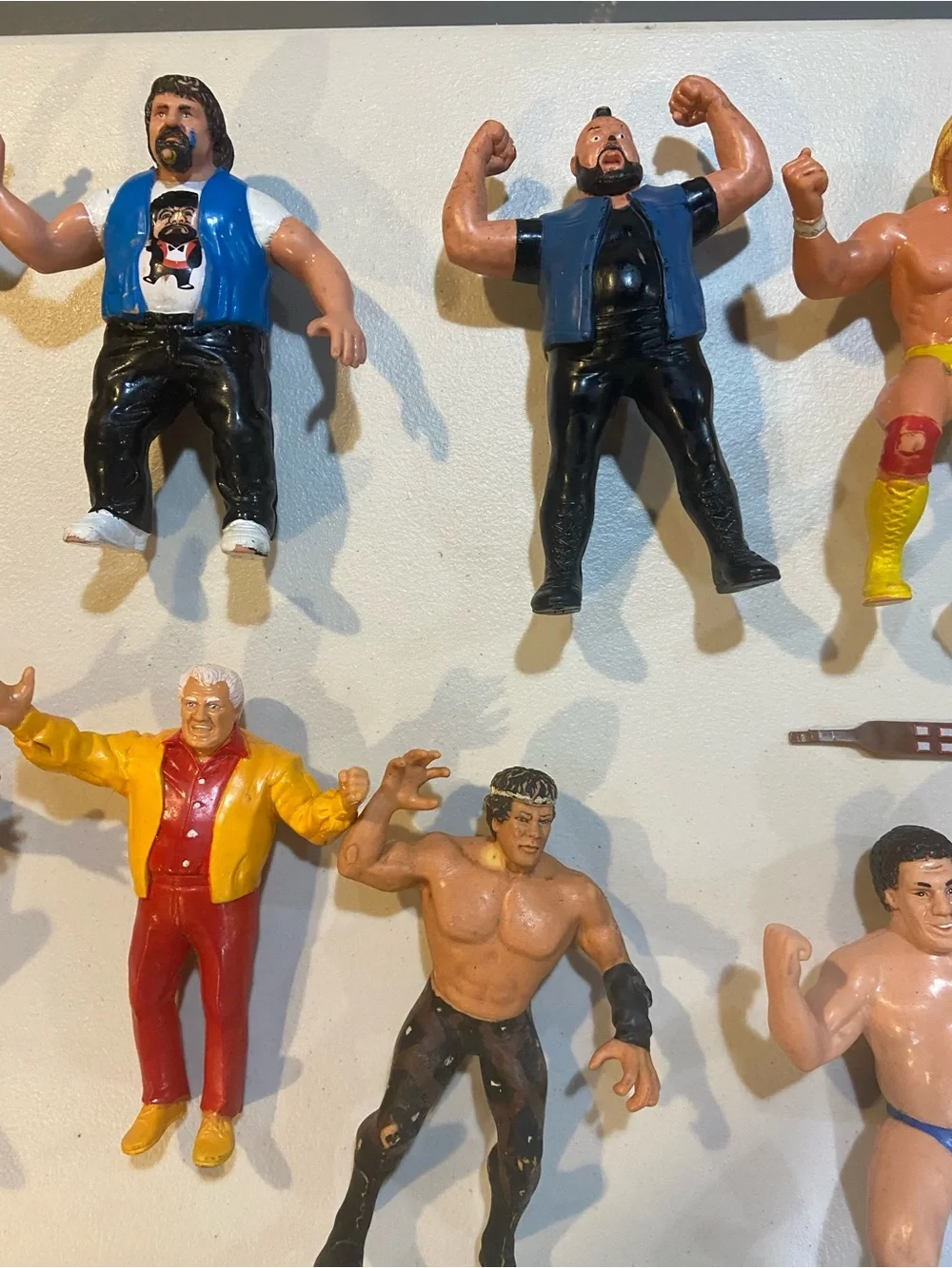 Retro-Inspired Wrestling Action Figure - Brown with Yellow Trunks